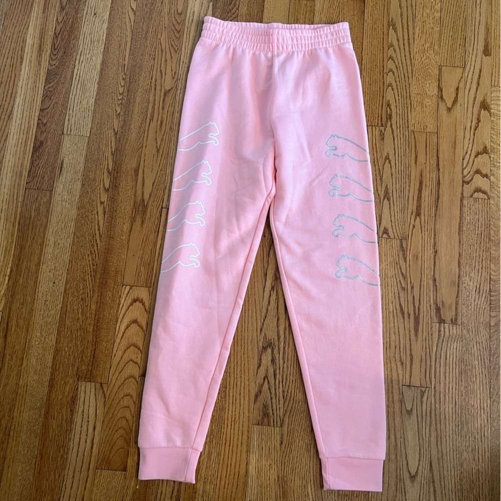 Puma Girls Motion Pack Fleece Jogger Koral Ice Sweatpants Size XL